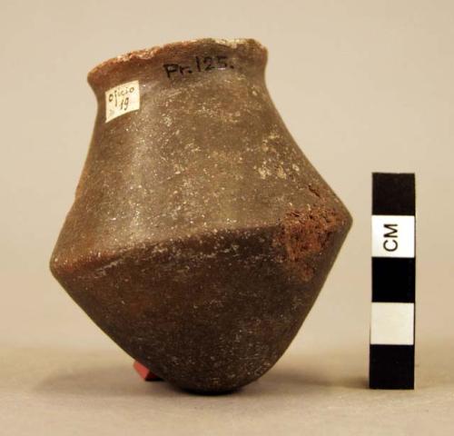 Small biconical pottery vessel