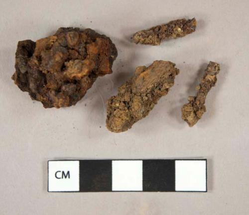 Ferrous metal, architectural, nail, fragments; Ferrous metal, unidentified