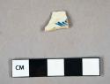 Ceramic, pearlware, handpainted, blue decoration, body sherd