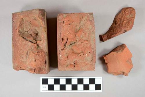 Architectural, brick (7), brick with ahdered nail (1), fragments