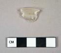 Glass, colorless stemware fragment