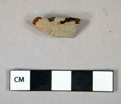 Ceramic, coarse earthenware, glazed redware body sherd