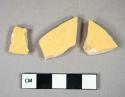 Ceramic, refined earthenware, yellowware body sherds