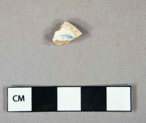 Ceramic, refined earthenware, blue painted whiteware body sherd