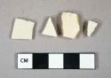 Ceramic, coarse earthenware, white salt glazed stoneware body sherds