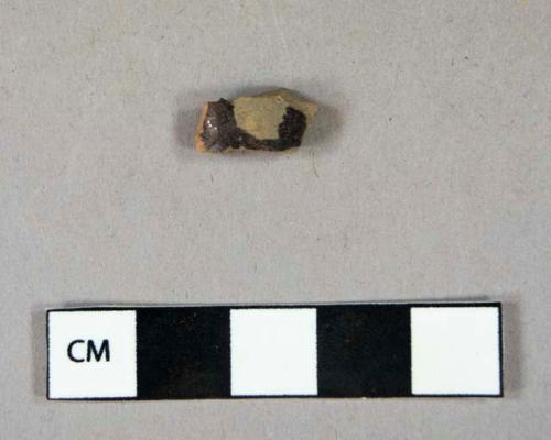 Ceramic, coarse earthenware, black glazed redware body sherd