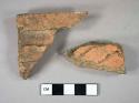 Brick roof tile fragments