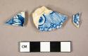 Ceramic, eathenware, pearlware, blue transfer print, body sherd