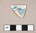 Ceramic, stoneware, salt glazed, scratch blue decoration, rim sherd