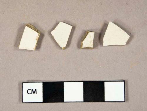 Ceramic, coarse earthenware, white salt glazed stoneware body sherds