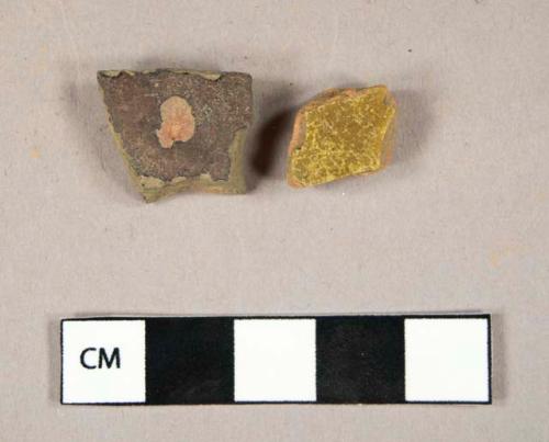 Ceramic, coarse earthenware, glazed redware body sherds