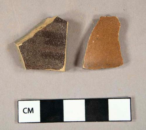 Ceramic, coarse earthenware, nottingham-type and american gray stoneware body sherds