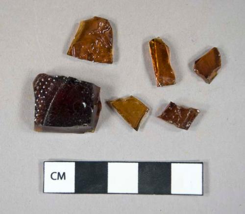 Glass, brown bottle fragments