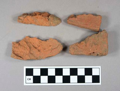 Brick fragments, including roofing tile