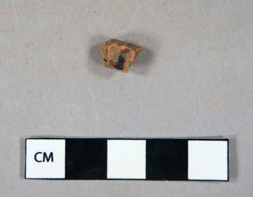 Ceramic, coarse earthenware, glazed redware body sherd