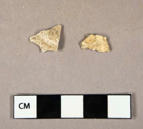 Ceramic, refined earthenware unglazed body sherd and coal ash fragments