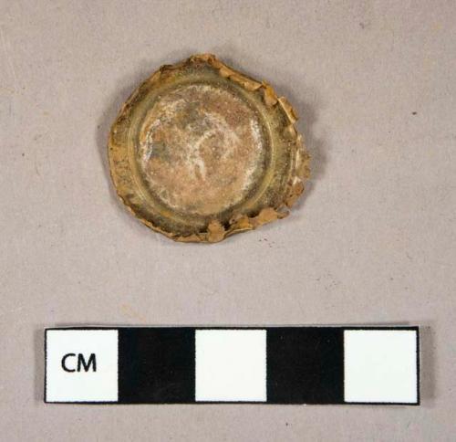 Metal and plastic, bottle cap, partial