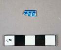 Ceramic, earthenware, pearlware, blue and white transfer print, rim sherd