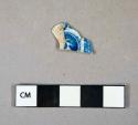 Ceramic, earthenware, blue and white transfer print, body sherd