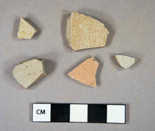 Ceramic, coarse earthenware, salt glazed stoneware body sherds