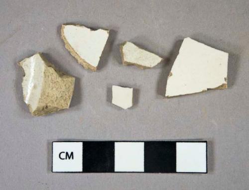 Ceramic, coarse earthenware, white salt glazed stoneware body and rim sherds