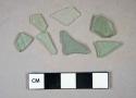 Glass, aqua flat fragments