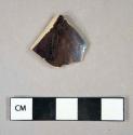 Ceramic, refined earthenware, rockingham body sherd