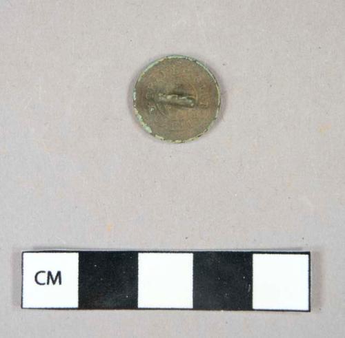 Copper alloy, inscribed button with shank