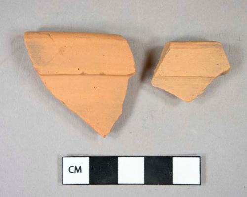 Ceramic, redware rim sherds, possible flower pot