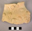 6 rim potsherds of barbotine with lumpy applique