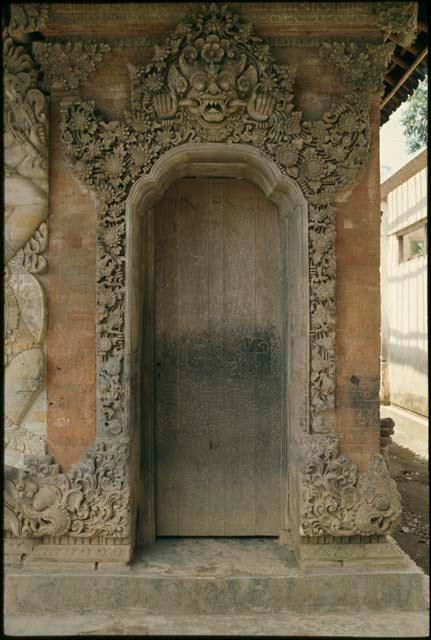 Carved door of elementary school