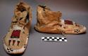Moccasins, ornamented with beads
