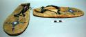 Pair of moccasins, possibly Sioux. Rawhide soles made from 2 pieces