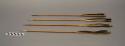 4 Navajo arrows. Metal tips. Feather fletching. Sinew wrapped at top and bottom.