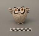 Polychrome-on-white Owl with owlet on both wings