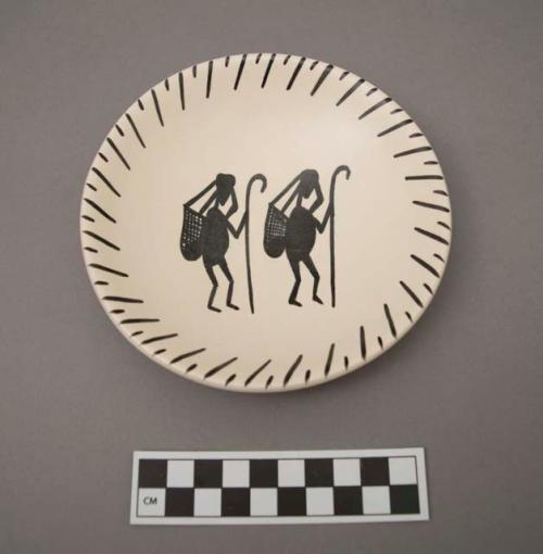 Black-on-white Plate:  figure motif