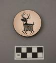 Miniature bowl with figure of black deer or antelope
