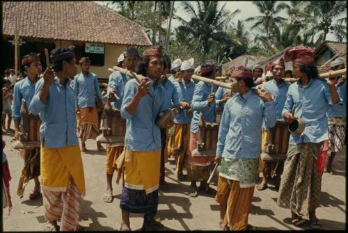 Marching group of musicians