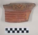 Polychrome rim sherd from large pottery bowl