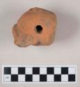 Pottery lug - spherical with relief and perforations