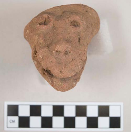 Pottery animal head - fragment of effigy head