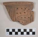 Rim potsherd - incised and punctate decoration