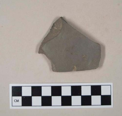 Gray bodied earthenware body sherd, unslipped, wheel thrown