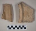 Coarse red bodied earthenware rim sherds, unslipped