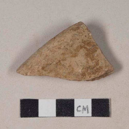 Coarse red bodied earthenware rim sherd, unslipped