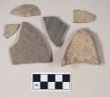 Gray bodied earthenware body sherd, unslipped, wheel thrown