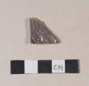 Gray bodied stoneware body sherd with albany slipped interior