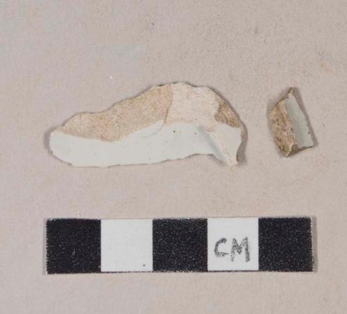 Undecorated pearlware base sherds