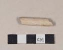 Unsmoked pipe stem fragment, with possible incised line decoration; 5/64" bore diameter