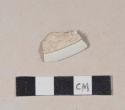 Blue hand painted pearlware sherd, possible base or rim sherd